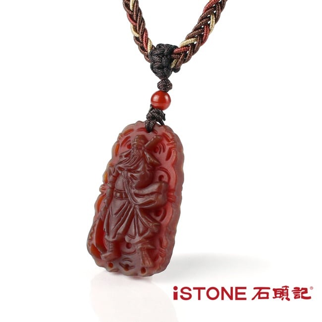 石頭記 紅玉髓關公項鍊 忠肝義膽◉20D012